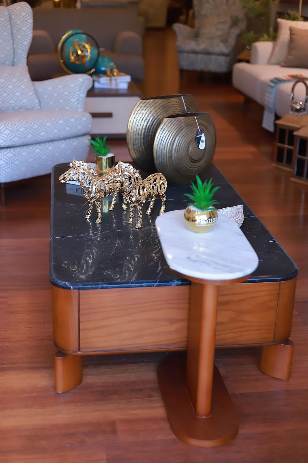 SET OF MARBLE TABLES