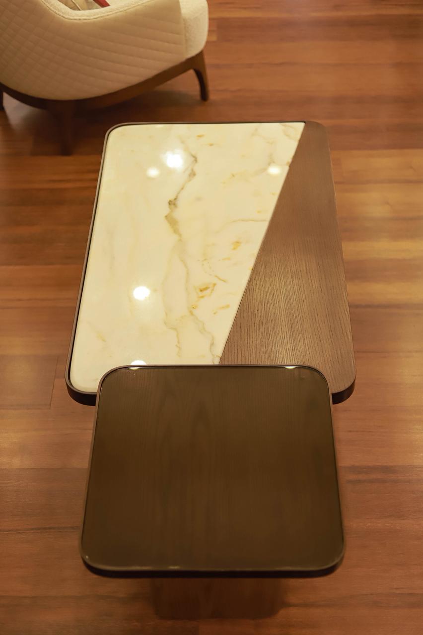 WOOD & MARBLE TABLE