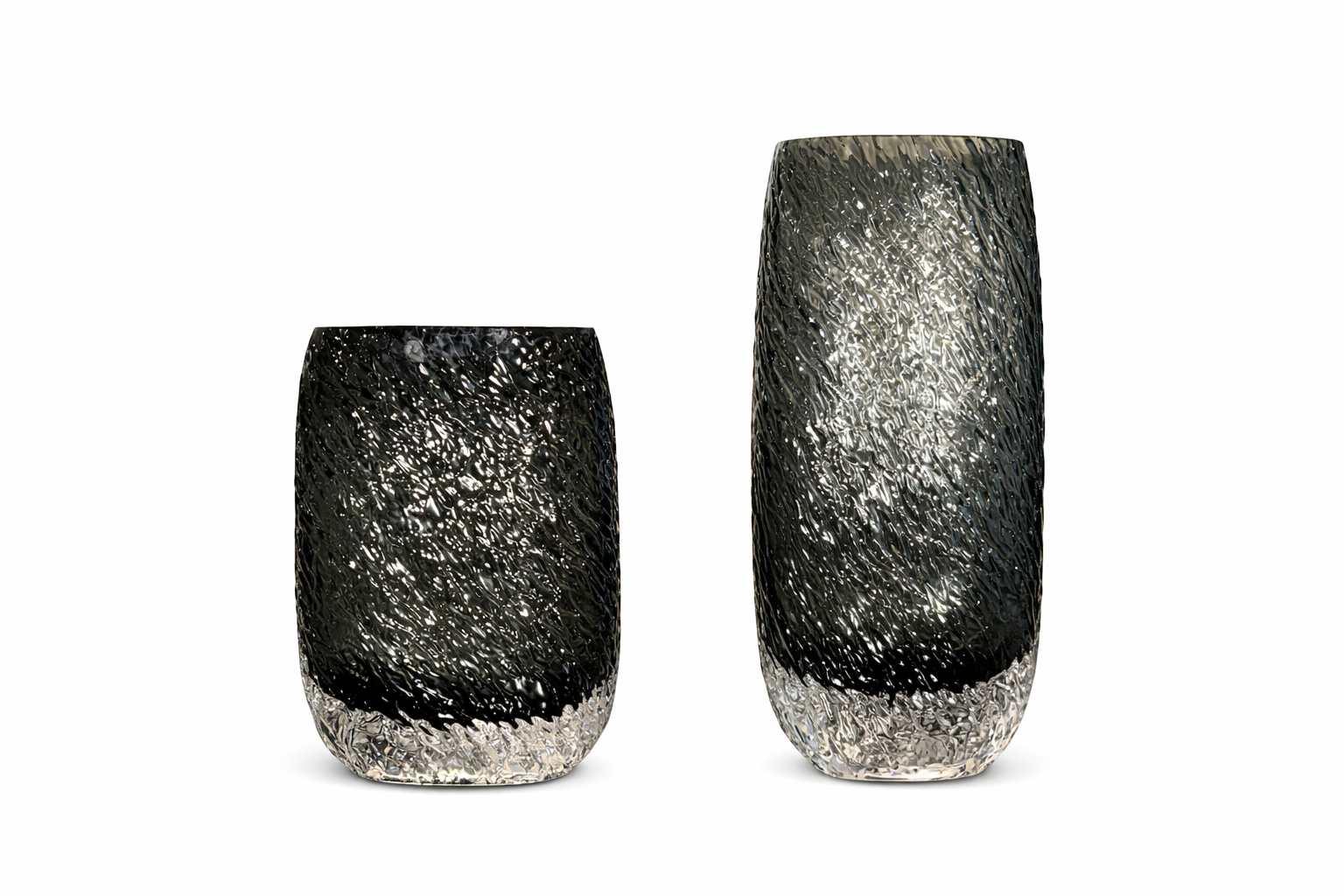 Set of 2 black vases