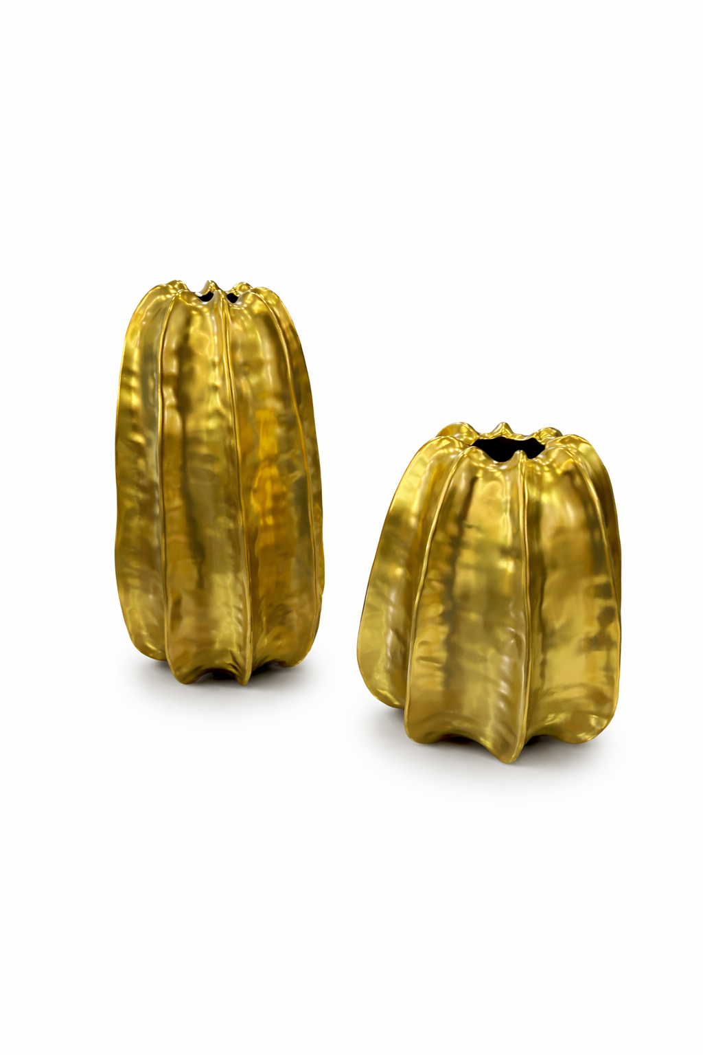 Set of 2 gold vases