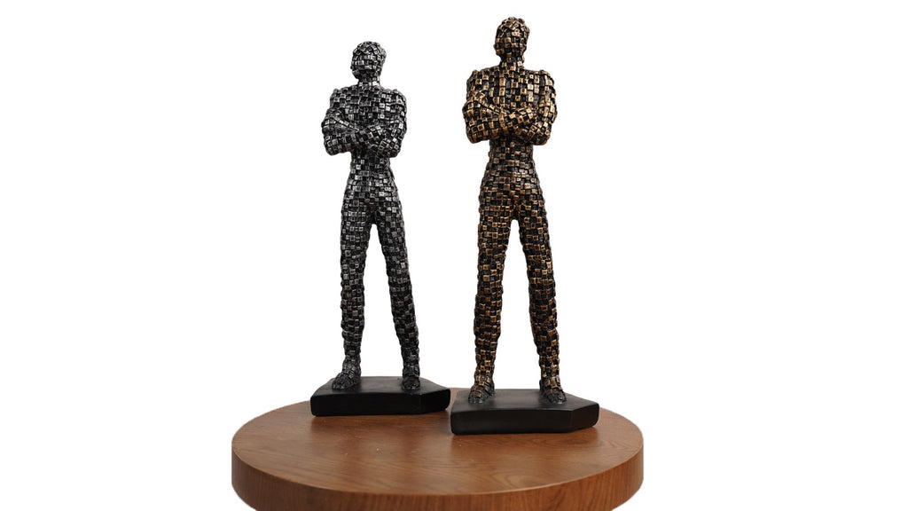 GOLDEN , SILVER STATUE