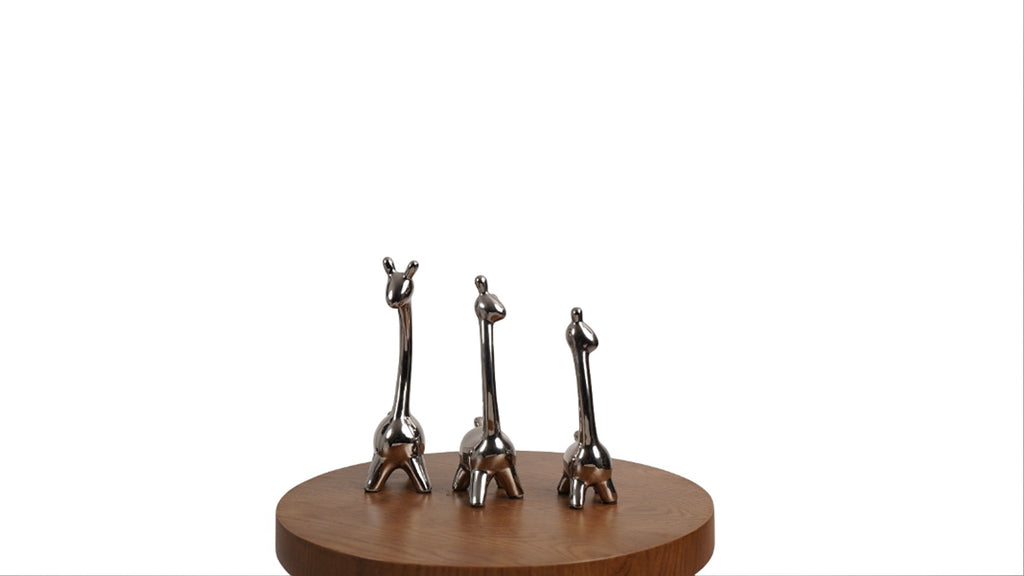 SET OF SILVER GAZELLES