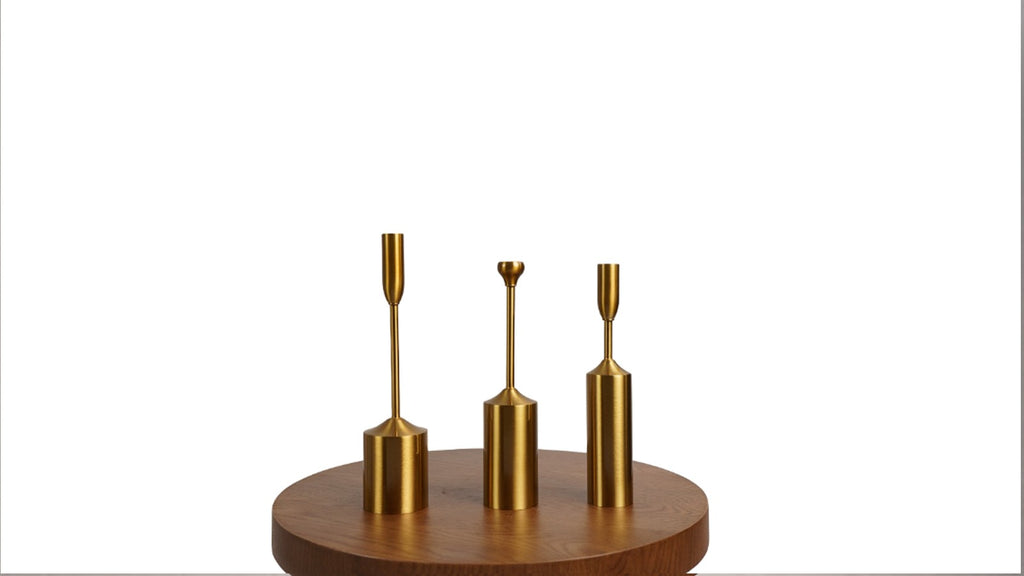 SET OF GOLDEN CANDLESTICKS