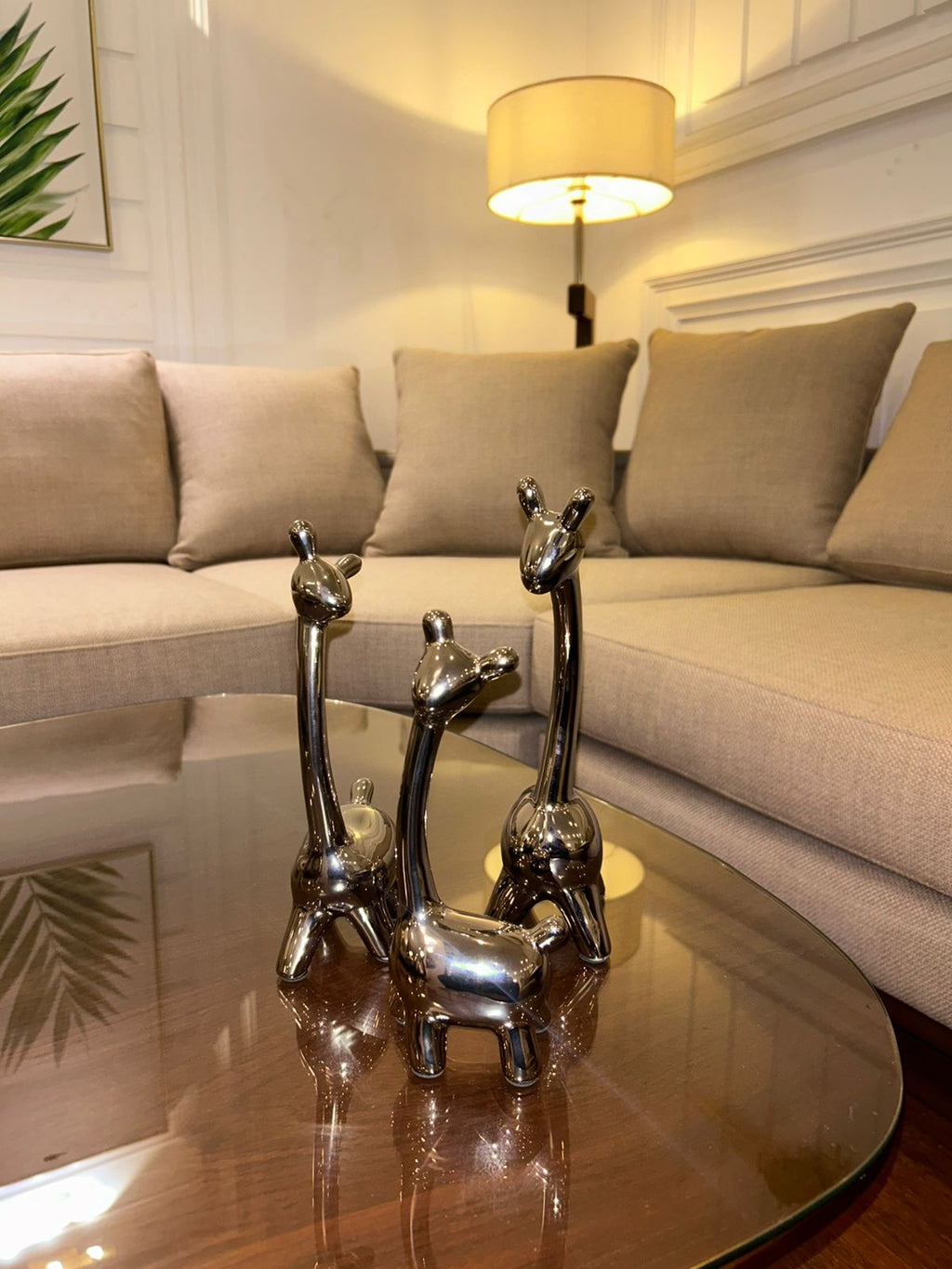 SET OF SILVER GAZELLES