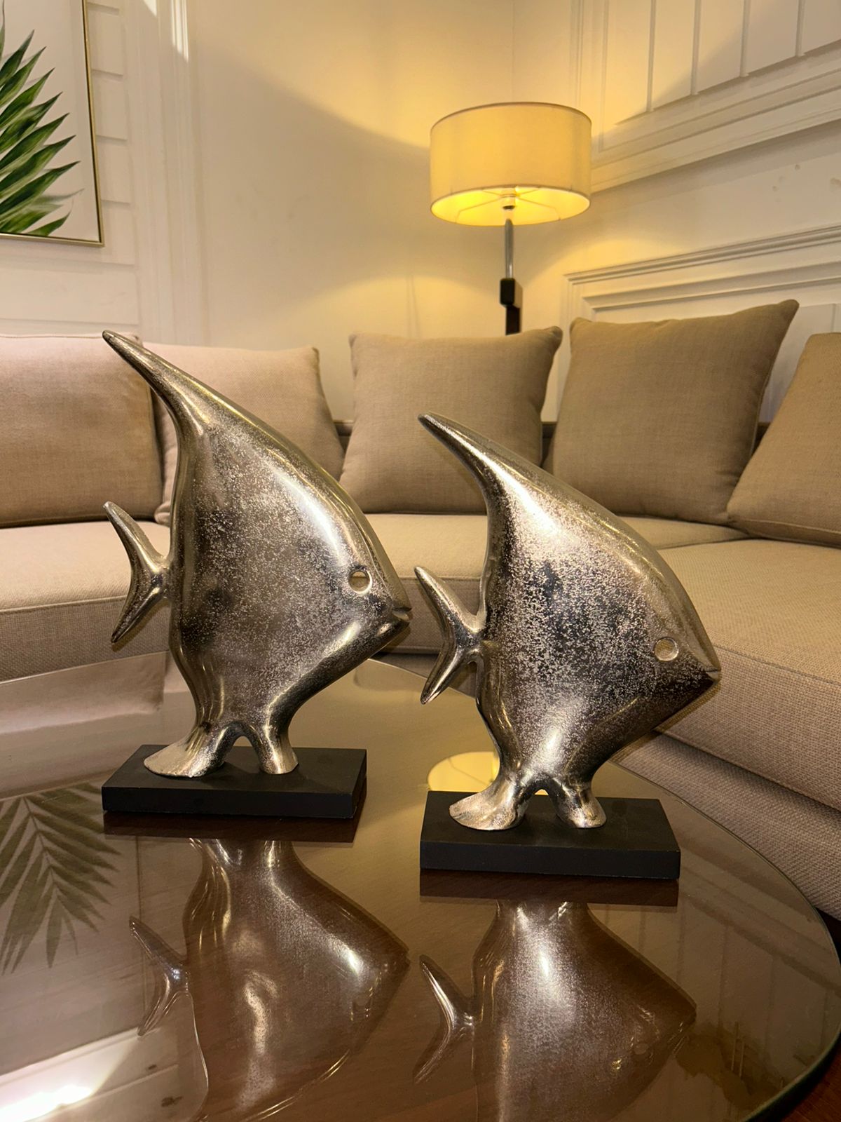 SET OF 2 SILVER FISH